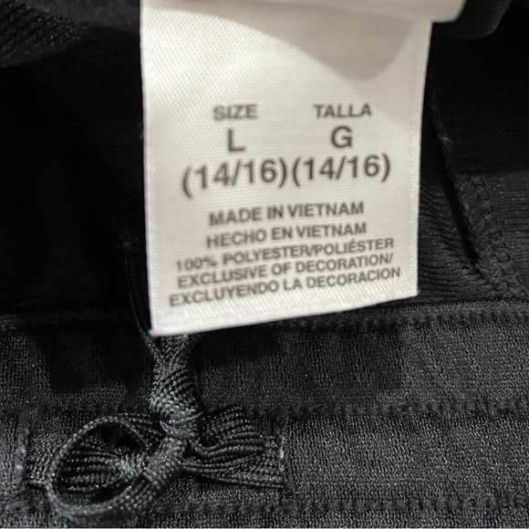 Adidas Athletic Sweatpants Black w/ White Stripes Girls Size 14/16 L EUC - Picture 8 of 8